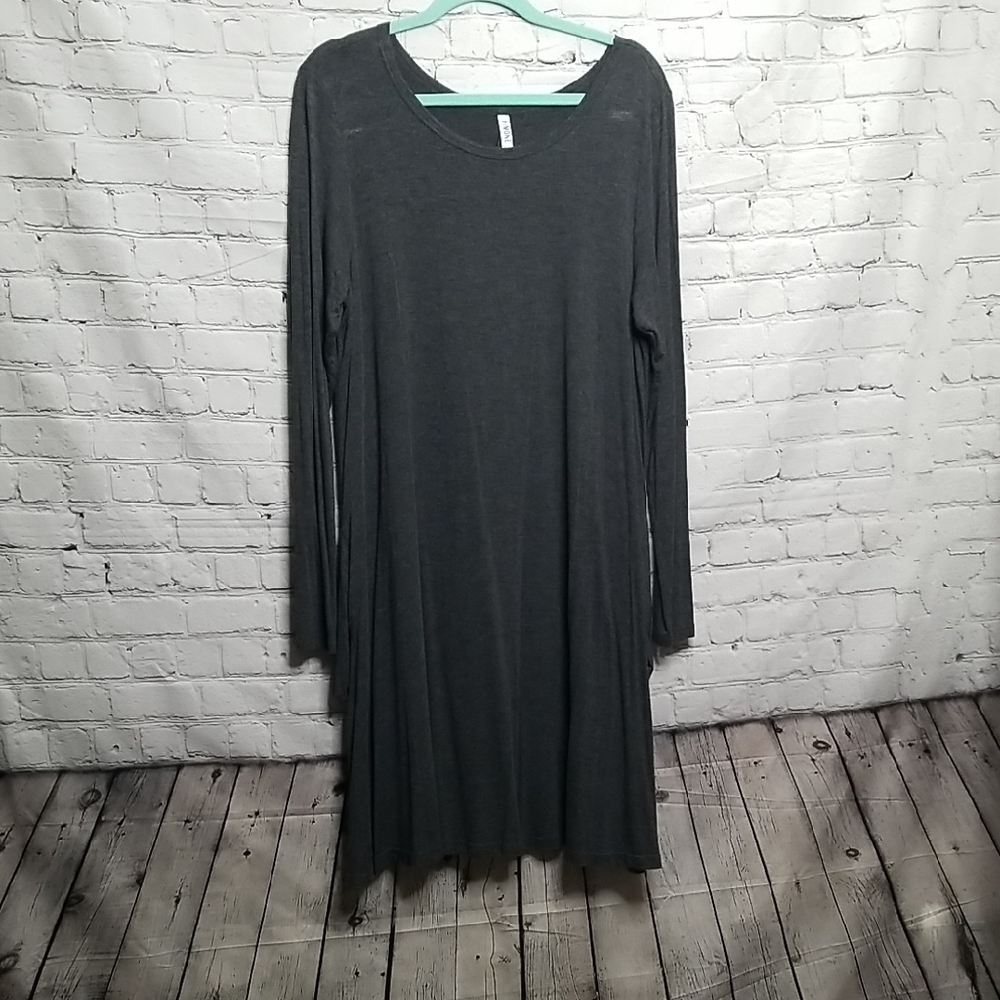 Himone Charcoal Long Sleeve Dress 2XL